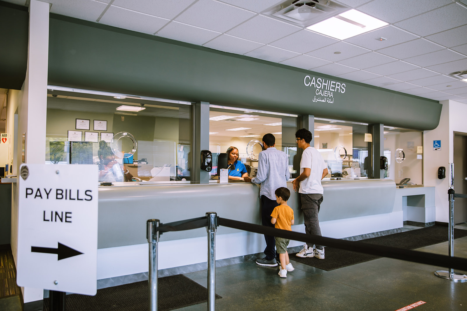 Finance: Cashier's counter with resident