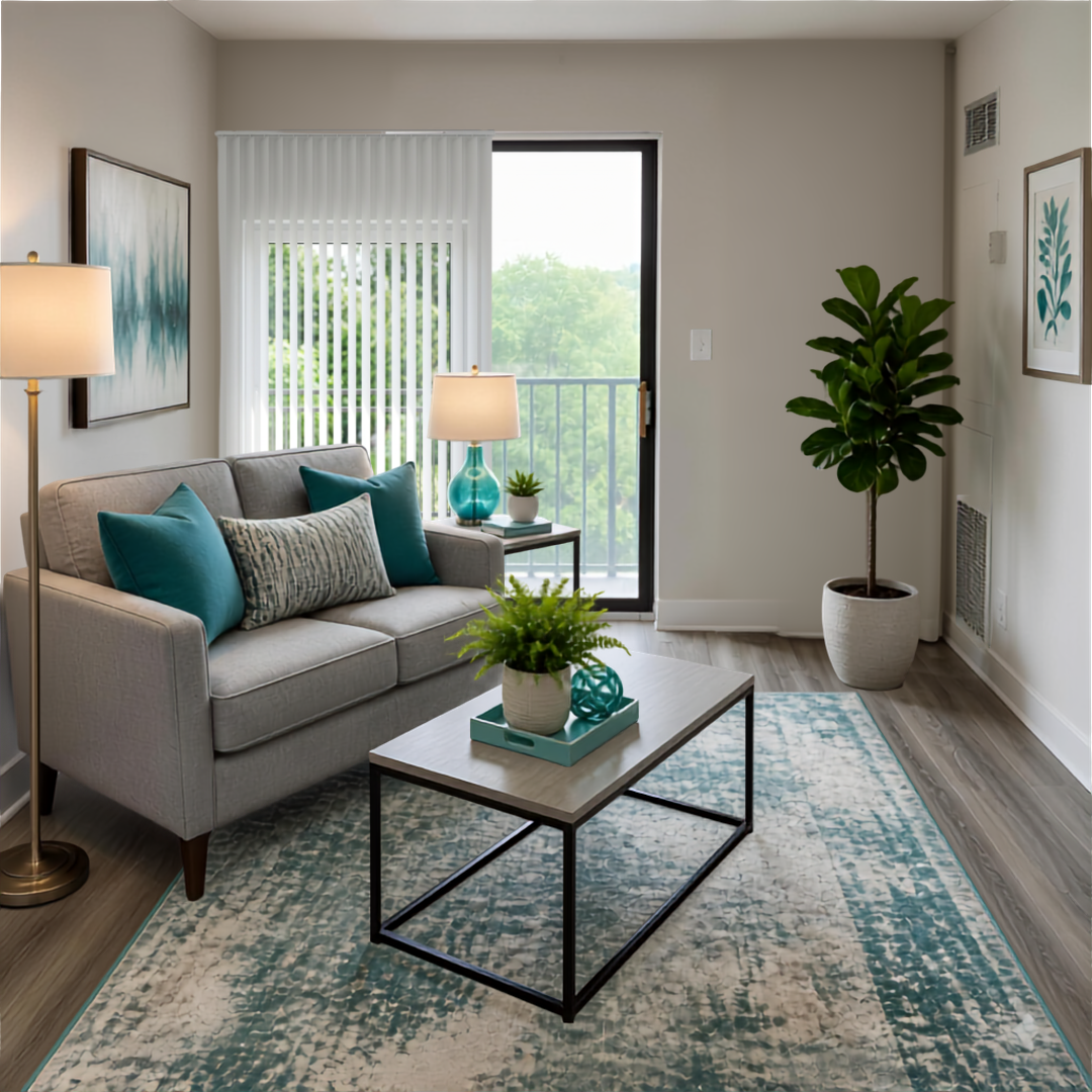 Housing_Living Room_Vertical Blinds Open
