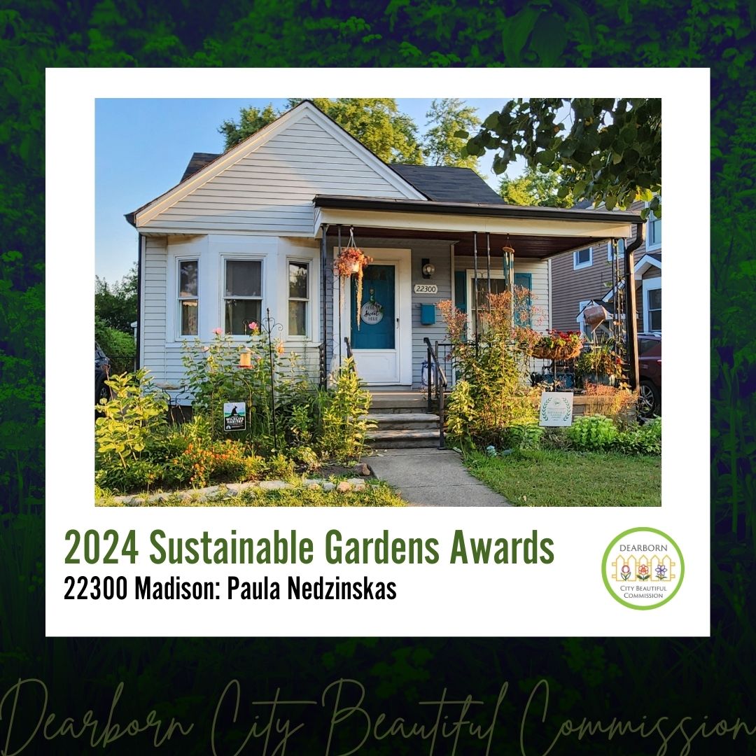 Photo: The home and garden of 2024 Dearborn City Beautiful Sustainable Gardens Awards honoree Paula Nedzinskas of 22300 Madison.  