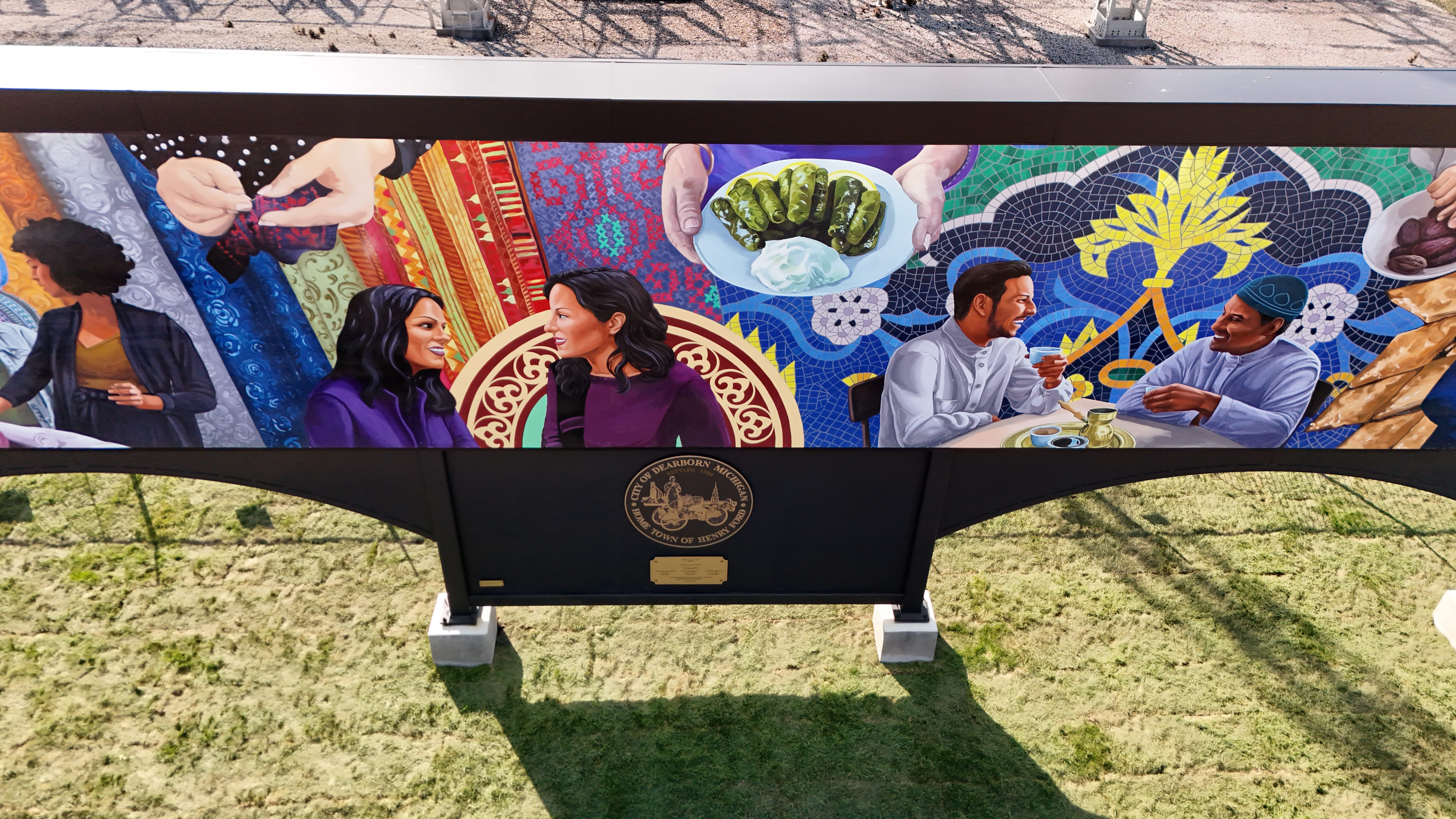 Installed along the fence of the ITC Substation at 13851 Warren Avenue, the public art installation enhances the aesthetic appeal of the Warren Ave Commercial Corridor.