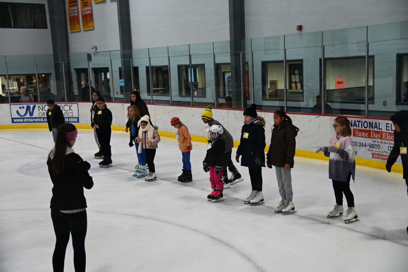 Kids learning to skate at the Dearborn Ice Skating Center