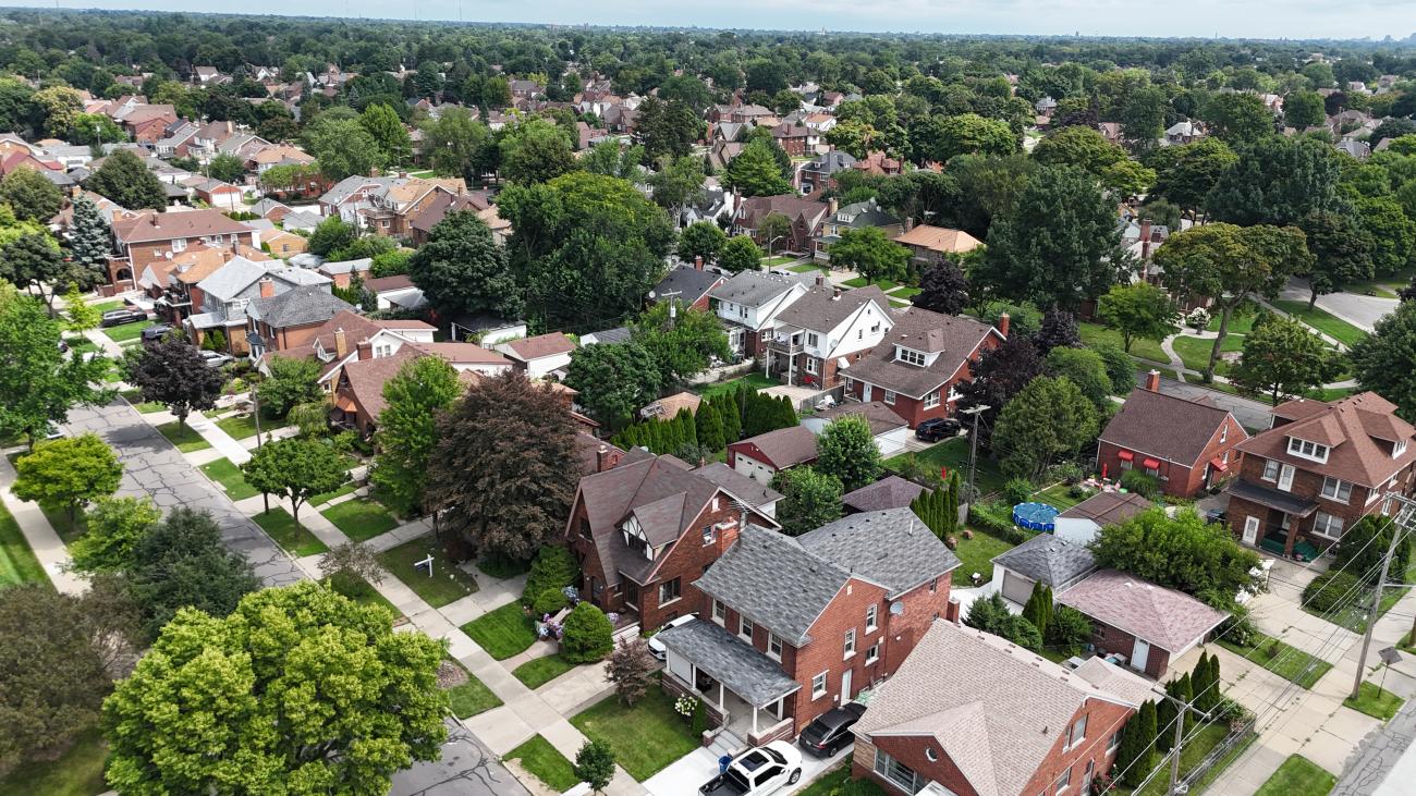 Aerial photo of a Dearborn neighborhood