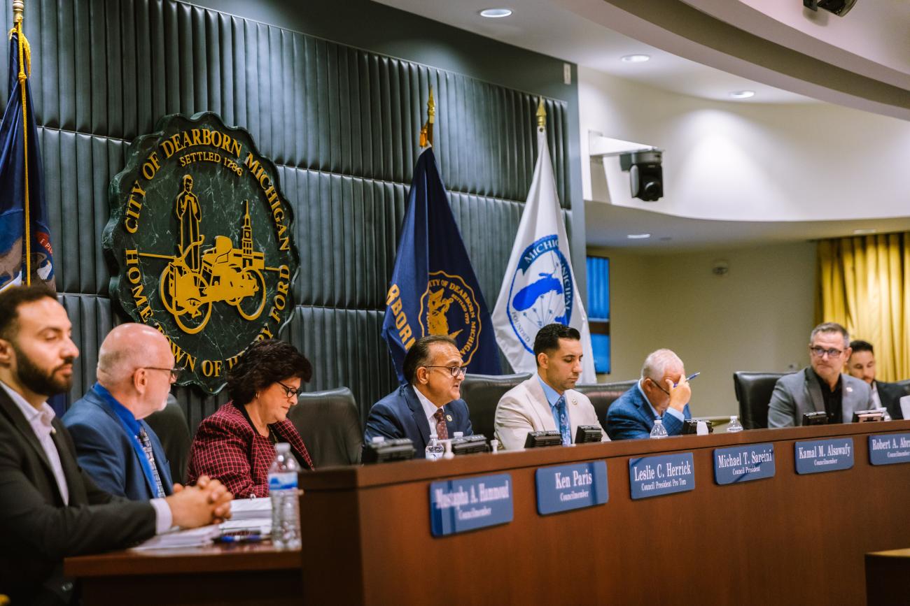 City Council sits at the Dias at a 2024 Council Meeting. 