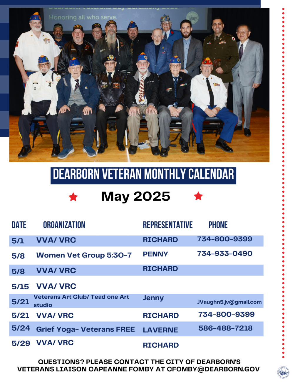Veterans Calendar - May 2025